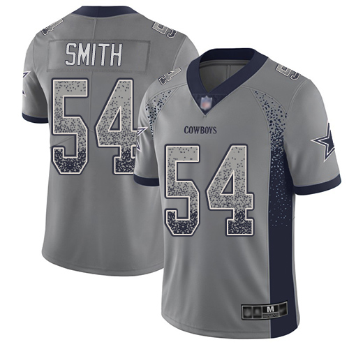 Cowboys #54 Jaylon Smith Gray Men's Stitched Football Limited Rush Drift Fashion Jersey