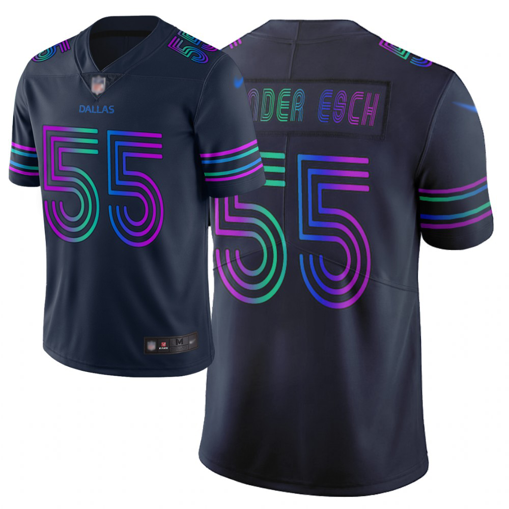 Cowboys #55 Leighton Vander Esch Navy Men's Stitched Football Limited City Edition Jersey