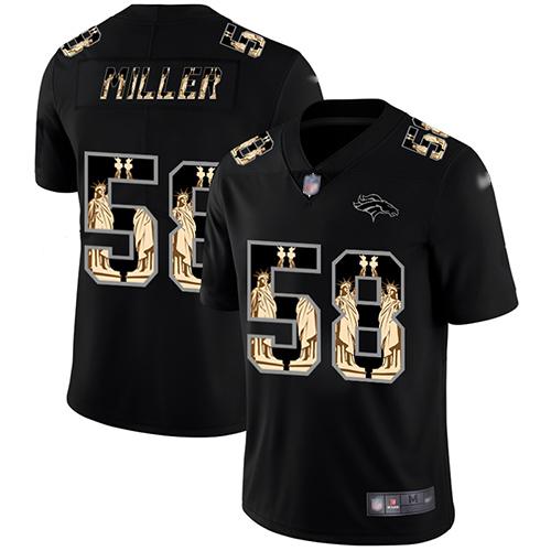 Broncos #58 Von Miller Black Men's Stitched Football Limited Statue of Liberty Jersey