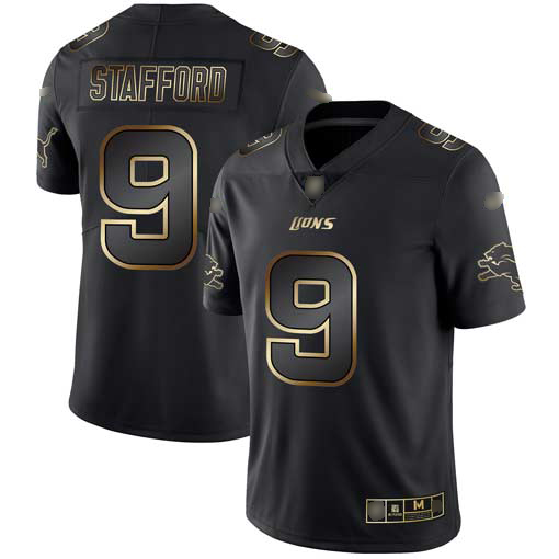 Lions #9 Matthew Stafford Black/Gold Men's Stitched Football Vapor Untouchable Limited Jersey