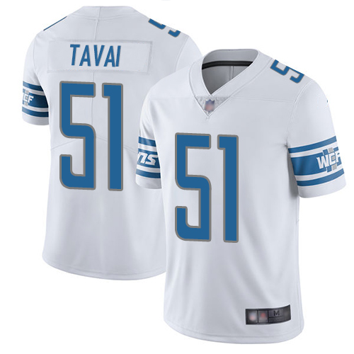 Lions #51 Jahlani Tavai White Men's Stitched Football Vapor Untouchable Limited Jersey