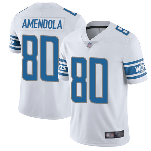 Lions #80 Danny Amendola White Men's Stitched Football Vapor Untouchable Limited Jersey