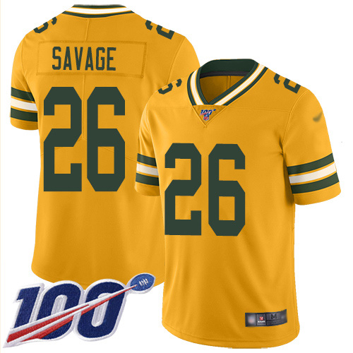 Packers #26 Darnell Savage Gold Men's Stitched Football Limited Inverted Legend 100th Season Jersey