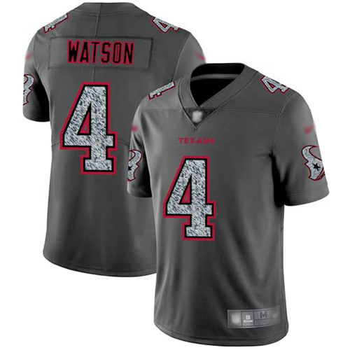 Texans #4 Deshaun Watson Gray Static Men's Stitched Football Vapor Untouchable Limited Jersey