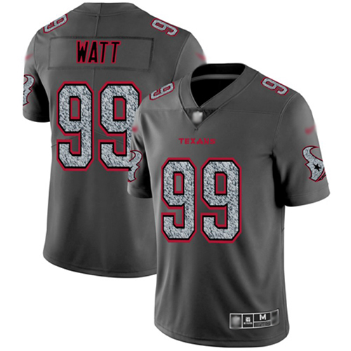 Texans #99 J.J. Watt Gray Static Men's Stitched Football Vapor Untouchable Limited Jersey