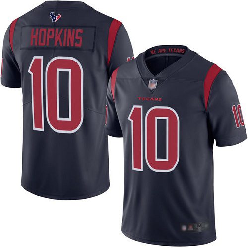 Texans #10 DeAndre Hopkins Navy Blue Men's Stitched Football Limited Rush Jersey