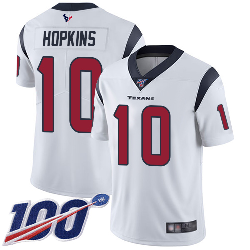 Texans #10 DeAndre Hopkins White Men's Stitched Football 100th Season Vapor Limited Jersey