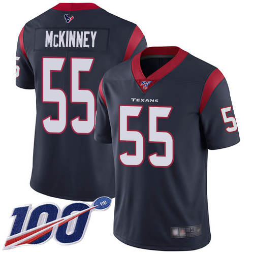 Texans #55 Benardrick McKinney Navy Blue Team Color Men's Stitched Football 100th Season Vapor Limited Jersey