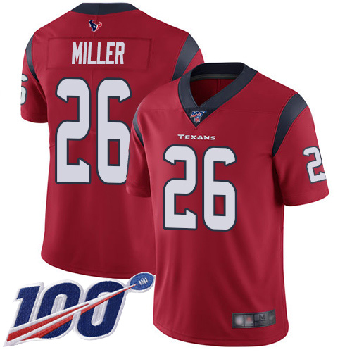 Texans #26 Lamar Miller Red Alternate Men's Stitched Football 100th Season Vapor Limited Jersey