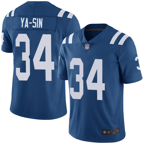 Colts #34 Rock Ya-Sin Royal Blue Team Color Men's Stitched Football Vapor Untouchable Limited Jersey