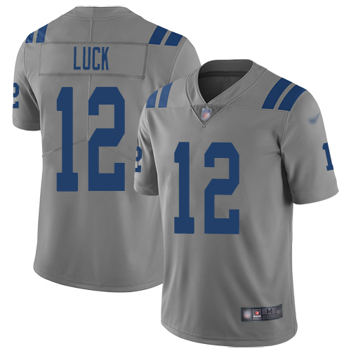 Colts #12 Andrew Luck Gray Men's Stitched Football Limited Inverted Legend Jersey