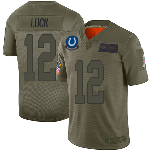 Colts #12 Andrew Luck Camo Men's Stitched Football Limited 2019 Salute To Service Jersey