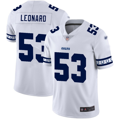 Colts #53 Darius Leonard White Men's Stitched Football Limited Team Logo Fashion Jersey