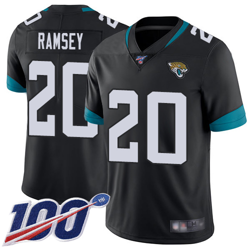 Jaguars #20 Jalen Ramsey Black Team Color Men's Stitched Football 100th Season Vapor Limited Jersey