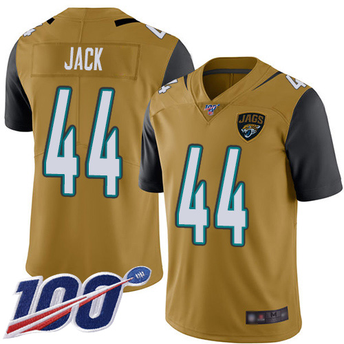 Jaguars #44 Myles Jack Gold Men's Stitched Football Limited Rush 100th Season Jersey