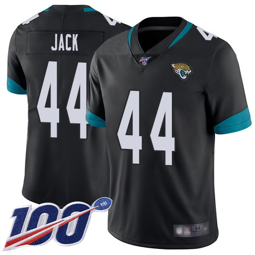 Jaguars #44 Myles Jack Black Team Color Men's Stitched Football 100th Season Vapor Limited Jersey