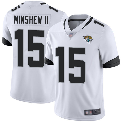 Jaguars #15 Gardner Minshew II White Men's Stitched Football Vapor Untouchable Limited Jersey