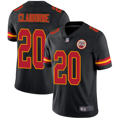 Chiefs #20 Morris Claiborne Black Men's Stitched Football Limited Rush Jersey
