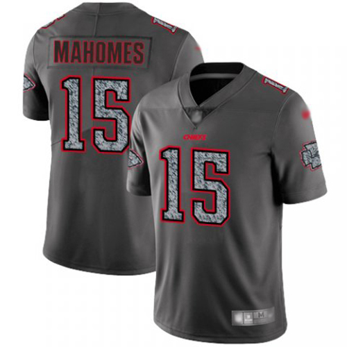 Chiefs #15 Patrick Mahomes Gray Static Men's Stitched Football Vapor Untouchable Limited Jersey