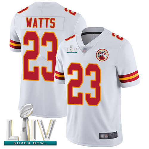 Chiefs #23 Armani Watts White Super Bowl LIV Bound Men's Stitched Football Vapor Untouchable Limited Jersey