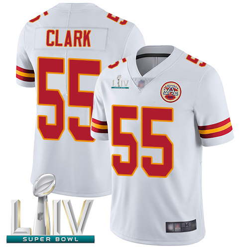 Chiefs #55 Frank Clark White Super Bowl LIV Bound Men's Stitched Football Vapor Untouchable Limited Jersey