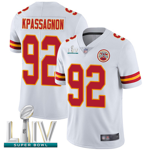 Chiefs #92 Tanoh Kpassagnon White Super Bowl LIV Bound Men's Stitched Football Vapor Untouchable Limited Jersey