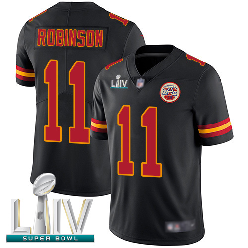 Chiefs #11 Demarcus Robinson Black Super Bowl LIV Bound Men's Stitched Football Limited Rush Jersey