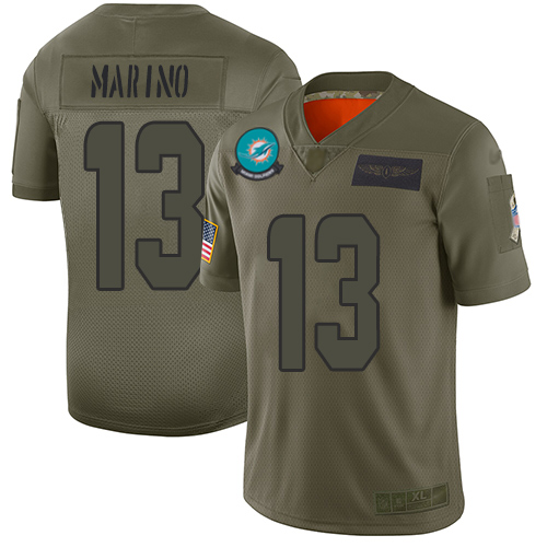 Dolphins #13 Dan Marino Camo Men's Stitched Football Limited 2019 Salute To Service Jersey