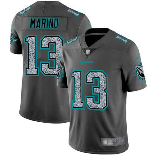 Dolphins #13 Dan Marino Gray Static Men's Stitched Football Vapor Untouchable Limited Jersey