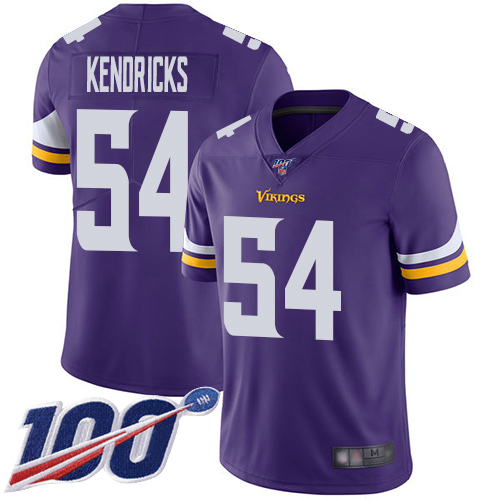 Vikings #54 Eric Kendricks Purple Team Color Men's Stitched Football 100th Season Vapor Limited Jersey