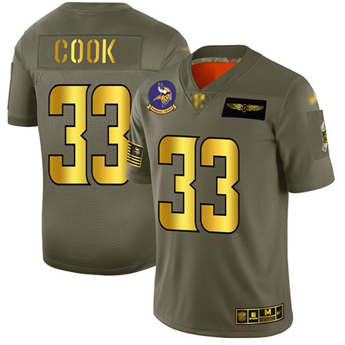 Vikings #33 Dalvin Cook Camo/Gold Men's Stitched Football Limited 2019 Salute To Service Jersey