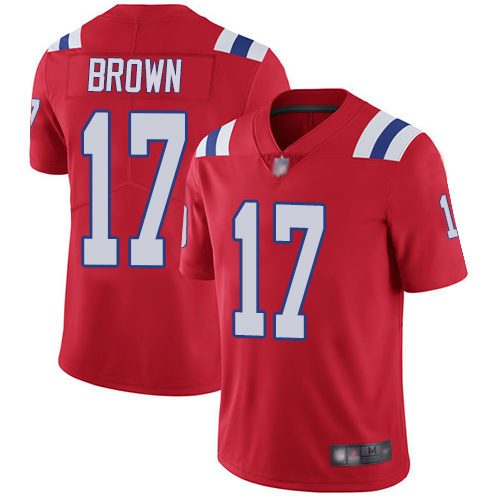 Patriots #17 Antonio Brown Red Alternate Men's Stitched Football Vapor Untouchable Limited Jersey
