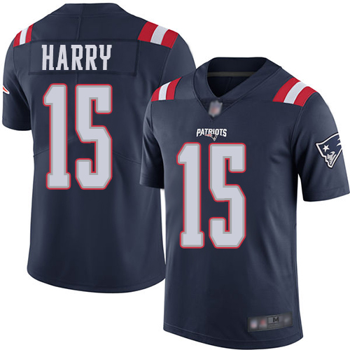 Patriots #15 N'Keal Harry Navy Blue Men's Stitched Football Limited Rush Jersey