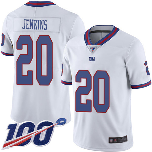 Giants #20 Janoris Jenkins White Men's Stitched Football Limited Rush 100th Season Jersey
