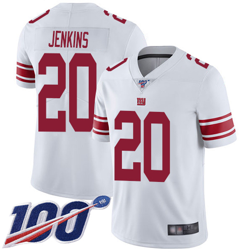 Giants #20 Janoris Jenkins White Men's Stitched Football 100th Season Vapor Limited Jersey