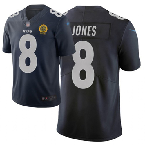 Giants #8 Daniel Jones Navy Men's Stitched Football Limited City Edition Jersey