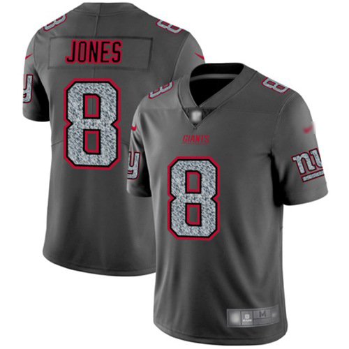 Giants #8 Daniel Jones Gray Static Men's Stitched Football Vapor Untouchable Limited Jersey