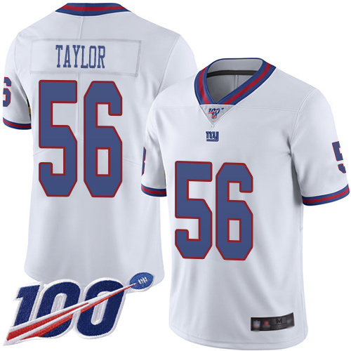 Giants #56 Lawrence Taylor White Men's Stitched Football Limited Rush 100th Season Jersey
