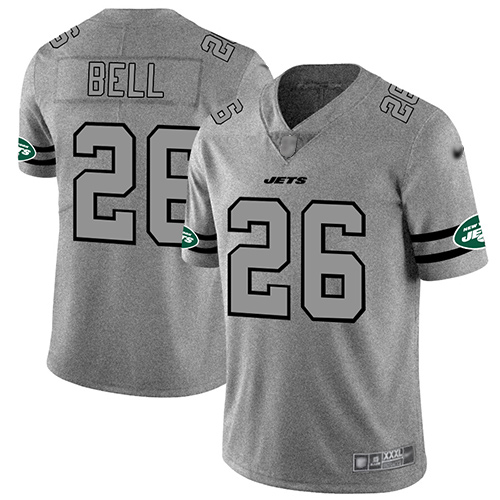 Jets #26 Le'Veon Bell Gray Men's Stitched Football Limited Team Logo Gridiron Jersey
