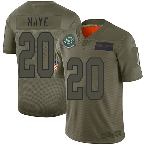 Jets #20 Marcus Maye Camo Men's Stitched Football Limited 2019 Salute To Service Jersey