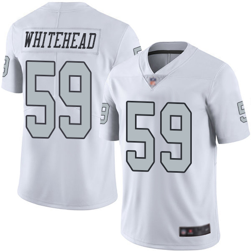 Raiders #59 Tahir Whitehead White Men's Stitched Football Limited Rush Jersey