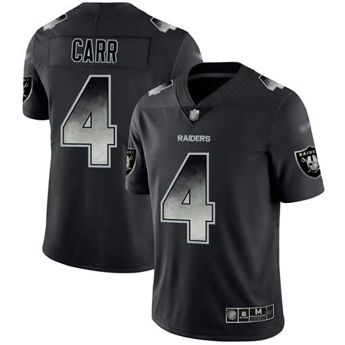 Raiders #4 Derek Carr Black Men's Stitched Football Vapor Untouchable Limited Smoke Fashion Jersey