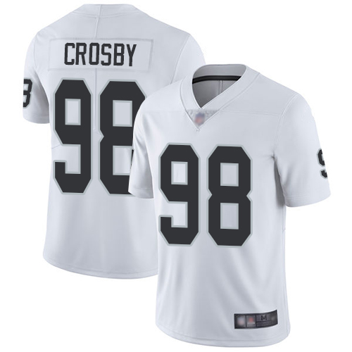 Raiders #98 Maxx Crosby White Men's Stitched Football Vapor Untouchable Limited Jersey