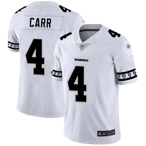 Raiders #4 Derek Carr White Men's Stitched Football Limited Team Logo Fashion Jersey