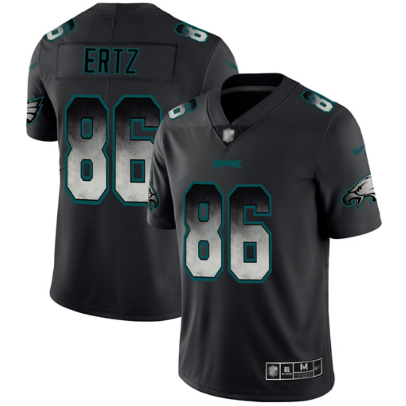 Eagles #86 Zach Ertz Black Men's Stitched Football Vapor Untouchable Limited Smoke Fashion Jersey