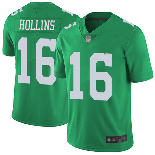 Eagles #16 Mack Hollins Green Men's Stitched Football Limited Rush Jersey