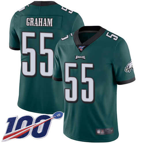 Eagles #55 Brandon Graham Midnight Green Team Color Men's Stitched Football 100th Season Vapor Limited Jersey