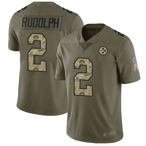 Steelers #2 Mason Rudolph Olive/Camo Men's Stitched Football Limited 2017 Salute To Service Jersey