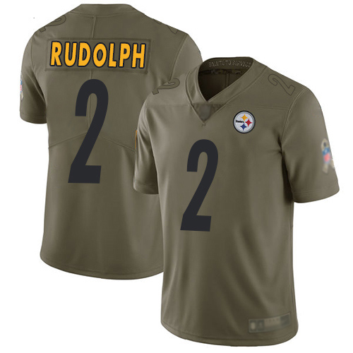 Steelers #2 Mason Rudolph Olive Men's Stitched Football Limited 2017 Salute To Service Jersey