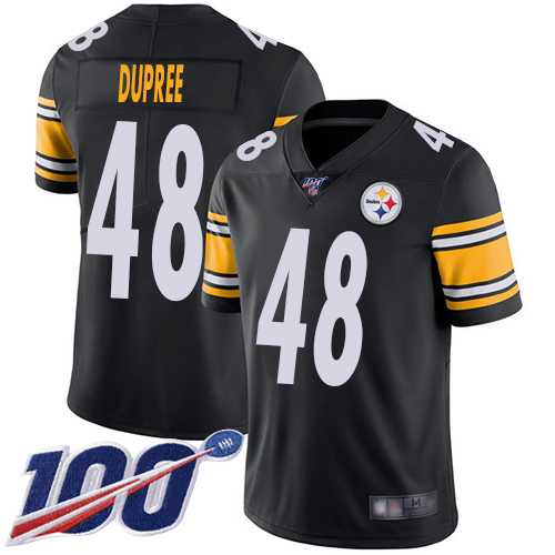 Steelers #48 Bud Dupree Black Team Color Men's Stitched Football 100th Season Vapor Limited Jersey